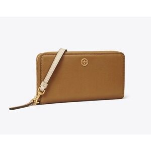 Tori Burch Robinson Zip Continental Wallet Wrislet Tigers Eye Multi Color New